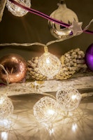 Konstsmide Weihnachtsbeleuchtung  LED Dekolichterkette Aluminium-Drahtkugeln