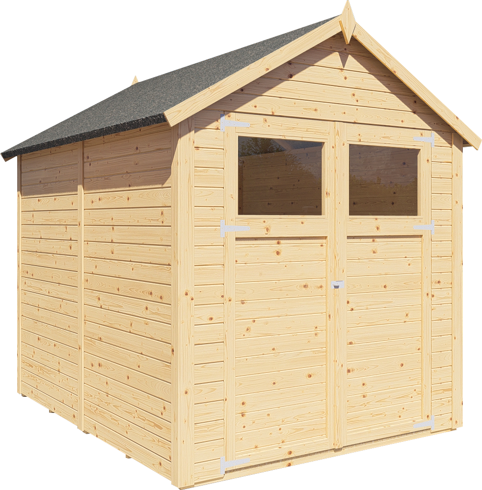 Bertilo Gerätehaus Sylt 1/2/3 - 14 mm naturbelassen Sylt 3 180x238 cm