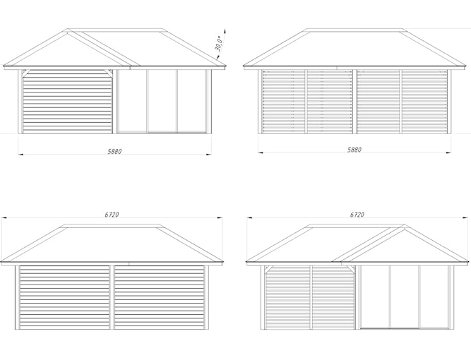 Palmako Pavillon Bianca 24,9 m² Set 211 Slide - 28 mm