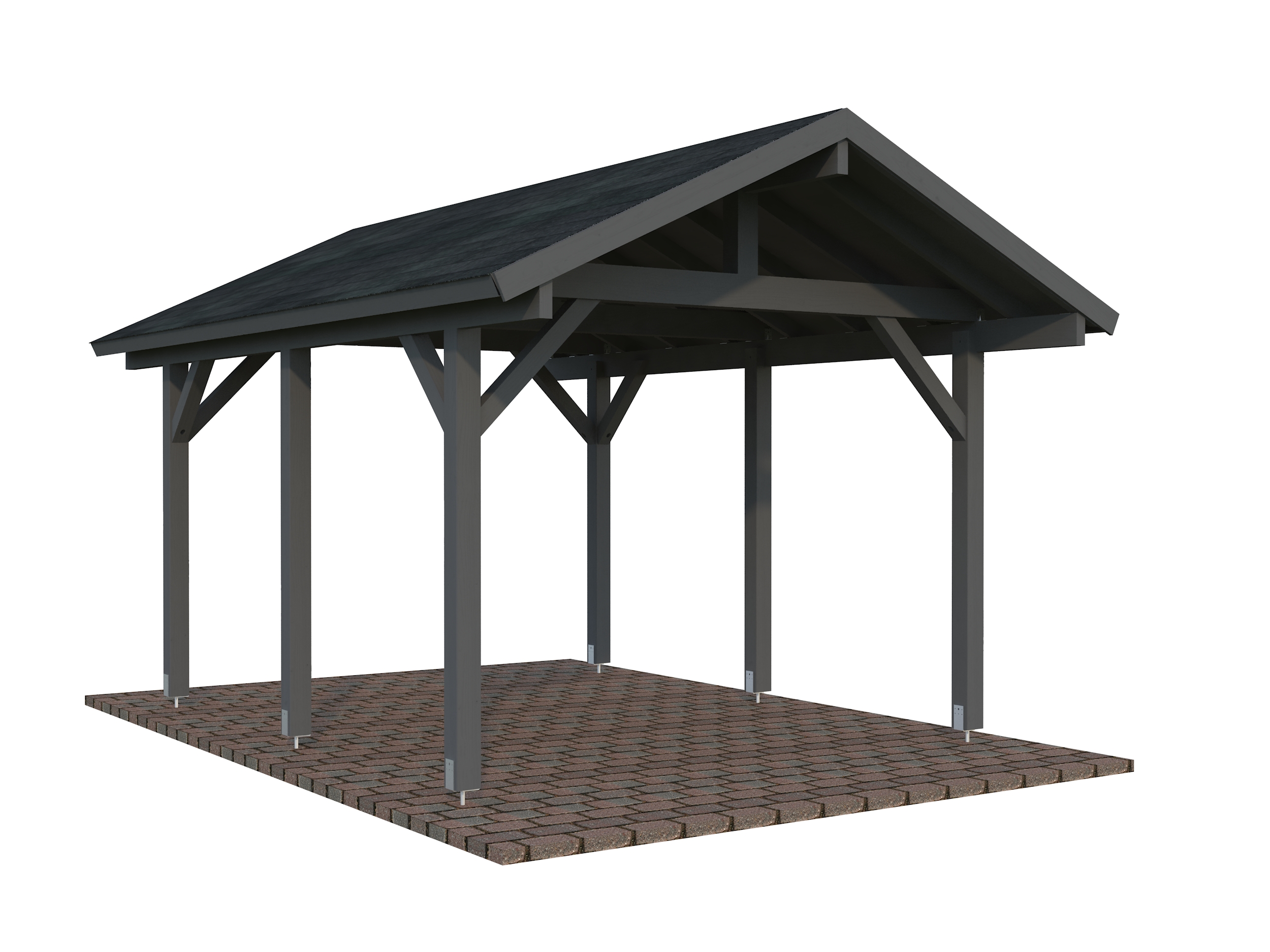 Palmako Carport Robert 11,7 m² weiß lackiert Holzcarport