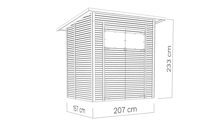 Bertilo Gartenhaus Pent Modern 2 - 18 mm