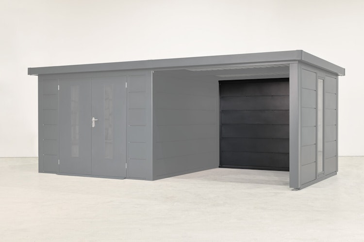 Wolff Finnhaus Rückwand Terrasse 30 für Premium Metall Gartenhäuser