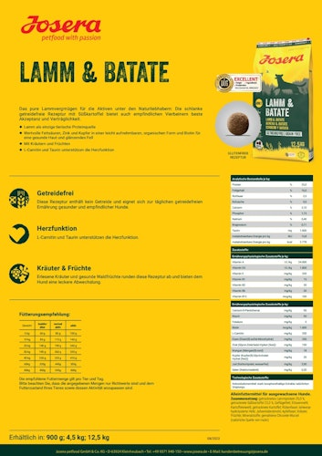 Josera Lamm & Batate Hundetrockenfutter