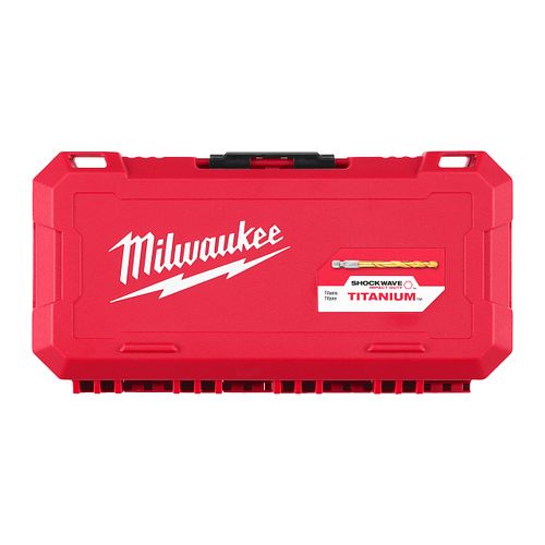 Milwaukee SHOCKWAVE Metallbohrer HSS-G RED HEX Titan 1/4" 25-teiliges Set in PACKOUT kompatibler Kassette 4932500420