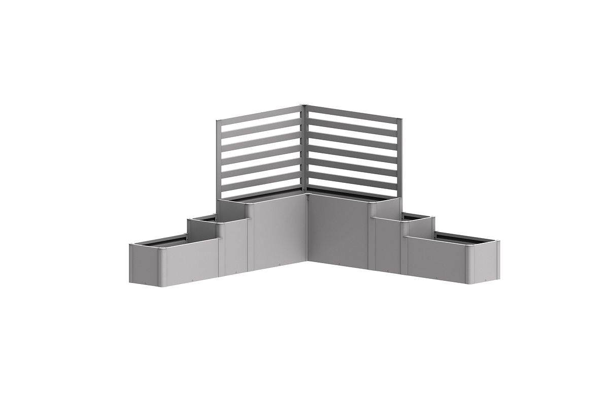 Biohort Pflanzkasten-System DaVinci Version 1 - Terrassenabgrenzung mit Rankgitter B x T x H 299,5 x 299,5 x 168 cm silber-metallic