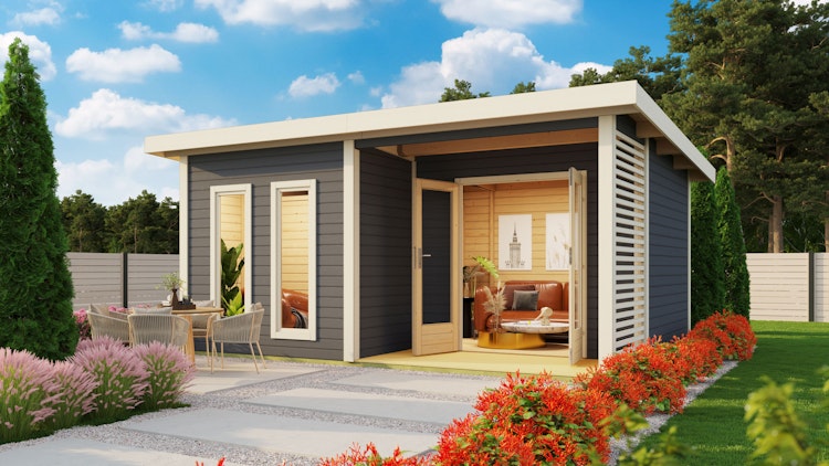 Karibu Saunahaus Mainburg 5 mit Vorraum - 38 mm inkl. gratis Sauna-Zubehörset im Wert von 234,94 €