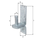 Vorschaubild Alberts® Kloben ⌀20 mm auf Platte 189x60 mm feuervz.