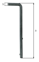 Alberts® Bodenschieber für Wellengittertore, feuerverzinkt, Gesamthöhe 240 mm, ⌀12 mm 654078