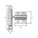 Vorschaubild Alberts® Aushebescharnier,verstellbar, galvanisch verzinkt dickschichtpassiviert, LxB 83x15,Platte LxB 40x40mm 341060