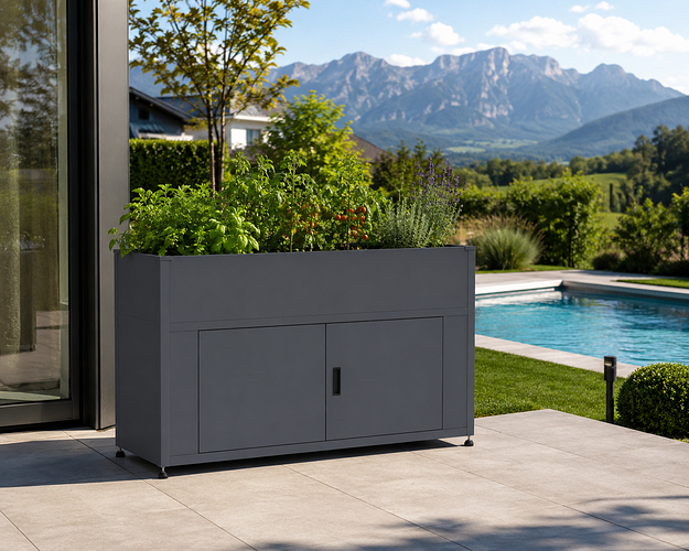 KGT Hochbeet UrbanGrow L-Space inkl. Stauraum - B 159 x T 51 x H 86 cm