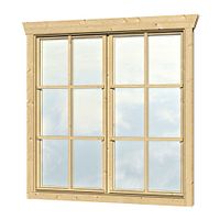 Skan Holz Doppelfenster für 28 mm Blockbohlenhäuser Dreh-Kipp-Funktion