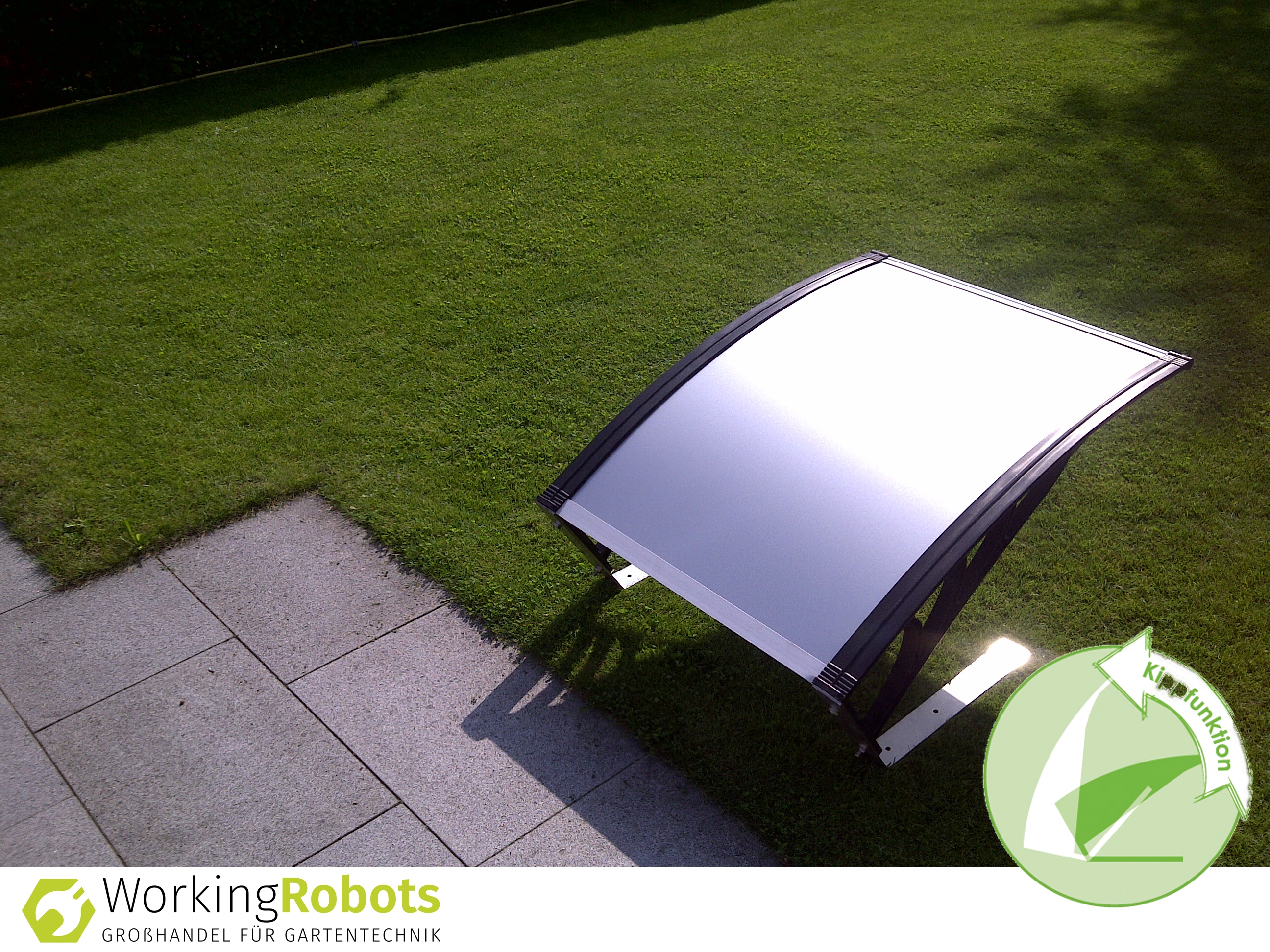 Working Robots Mower-Dach mit Kippfunktion-silbergrau