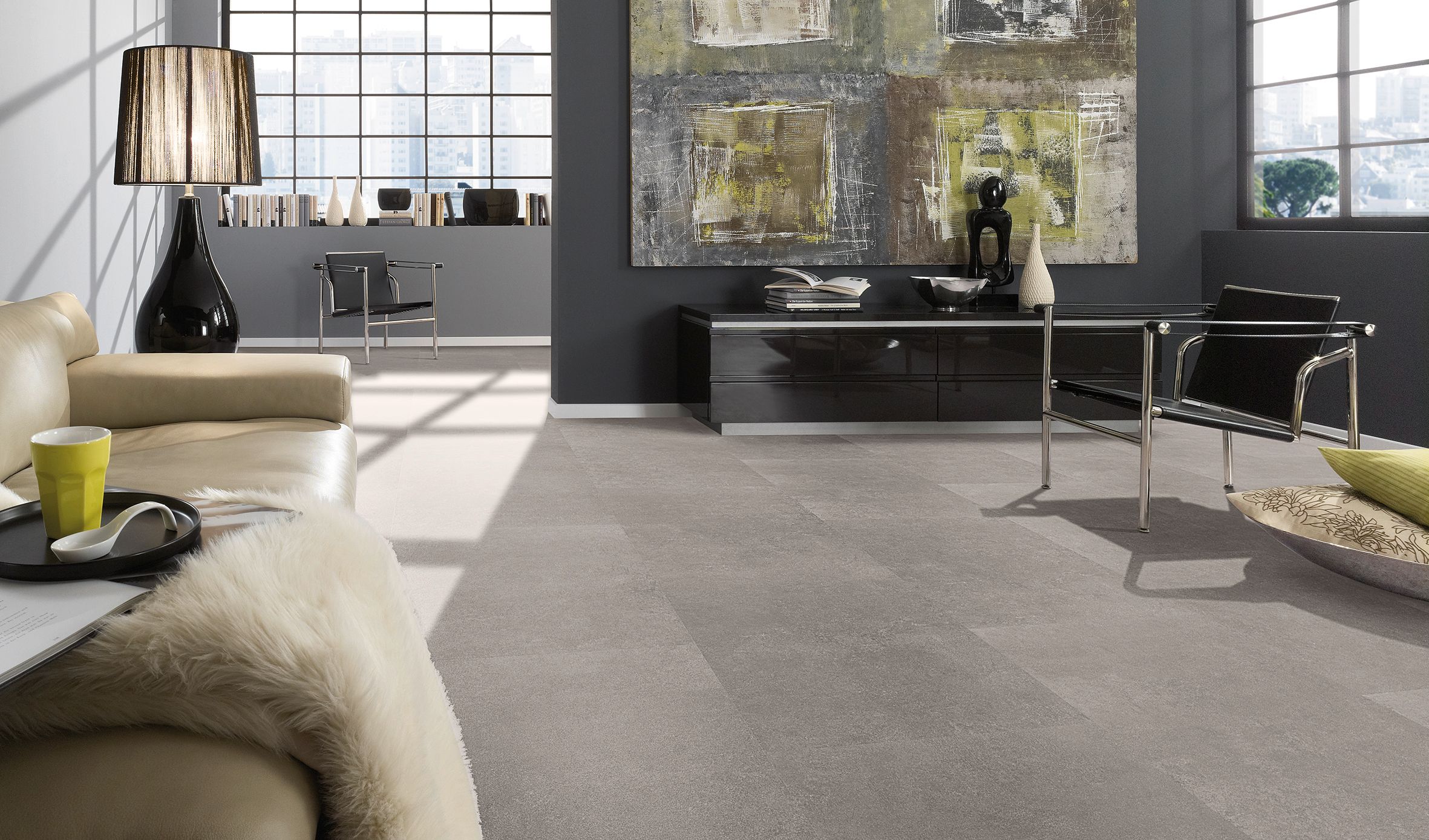 Handmuster KWG Samoa Beton Montana Designboden 62x45 cm