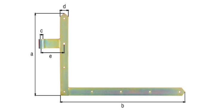 Alberts® Tor-Winkelband spitz unten 400x600mm ⌀16mm gelbvz.