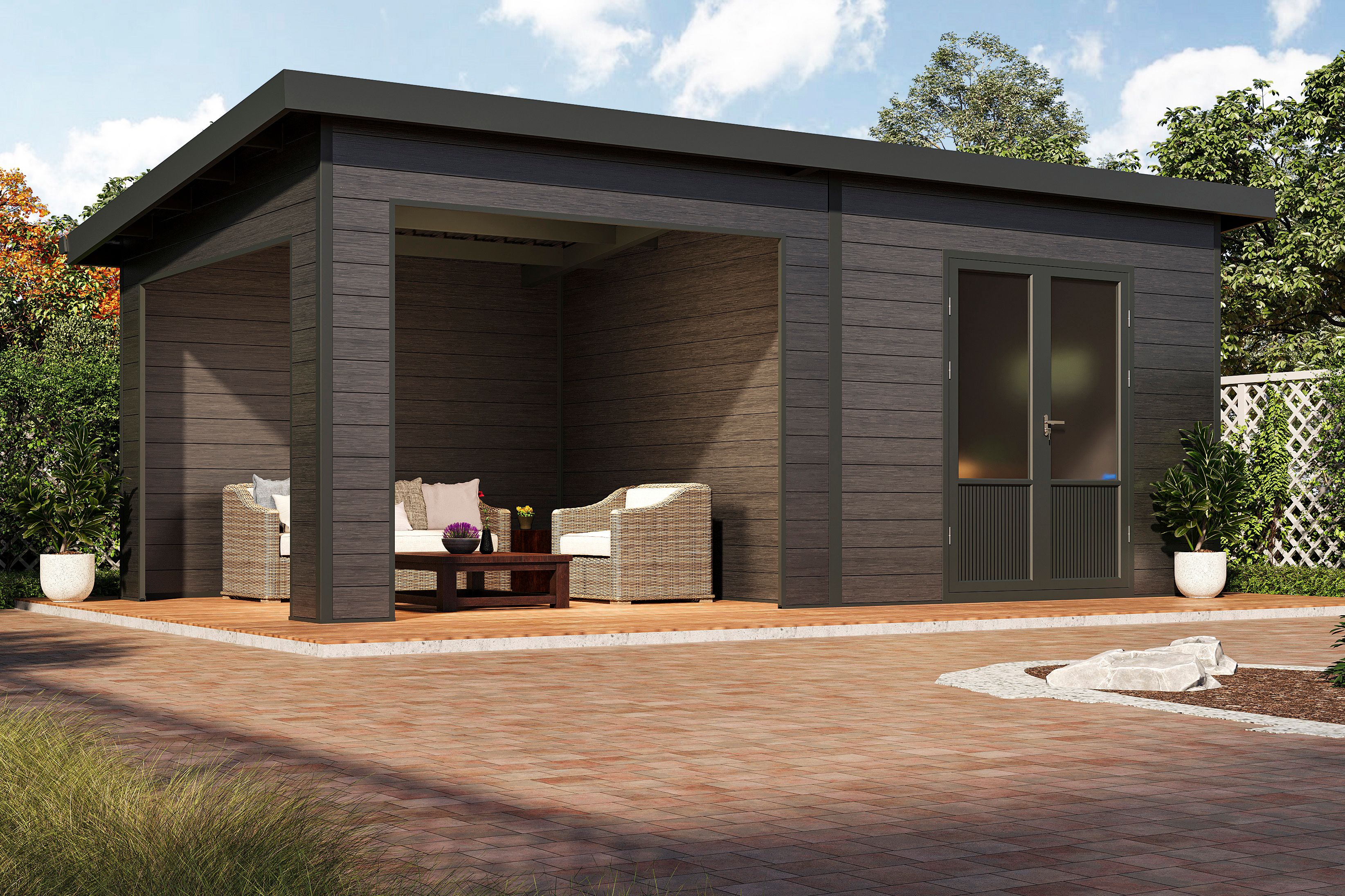 Wolff Finnhaus WPC Gartenhaus Tona 6030 - 28 mm