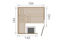 Vorschaubild Weka Elementsauna Varberg 3 Trend Familiensauna mit Eckeinstieg & weiß lasierten Fronten - 68 mm