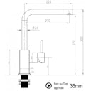 Vorschaubild Wasserhahn Küchenarmatur, QU, mit 360° schwenkbarem L-Auslauf, Verchromt / Schwarz Granit