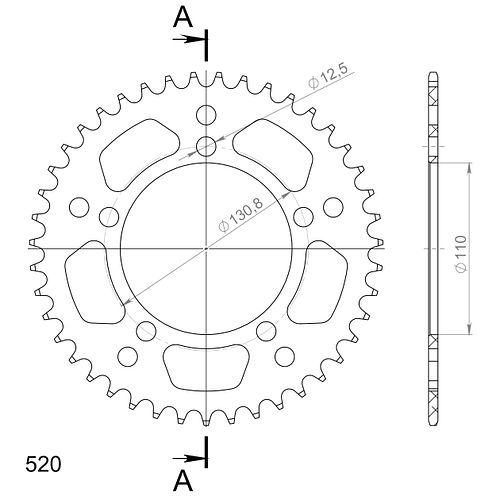 Supersprox Alu-Kettenrad 520 43Z (Blau)