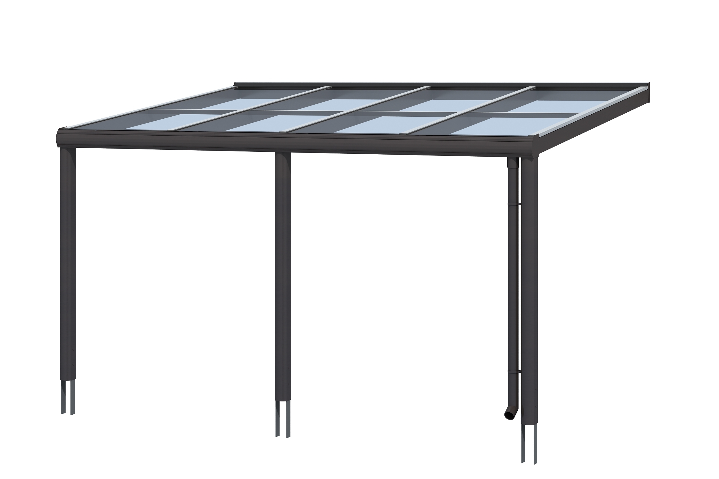 Skan Holz Aluminium Terrassenüberdachung Monza Breite 434 cm-434 x 307 cm (Gr. 2)-anthrazit