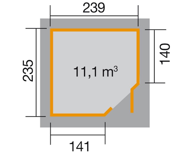 Weka 21 mm Gartenhaus 229 Eckhaus