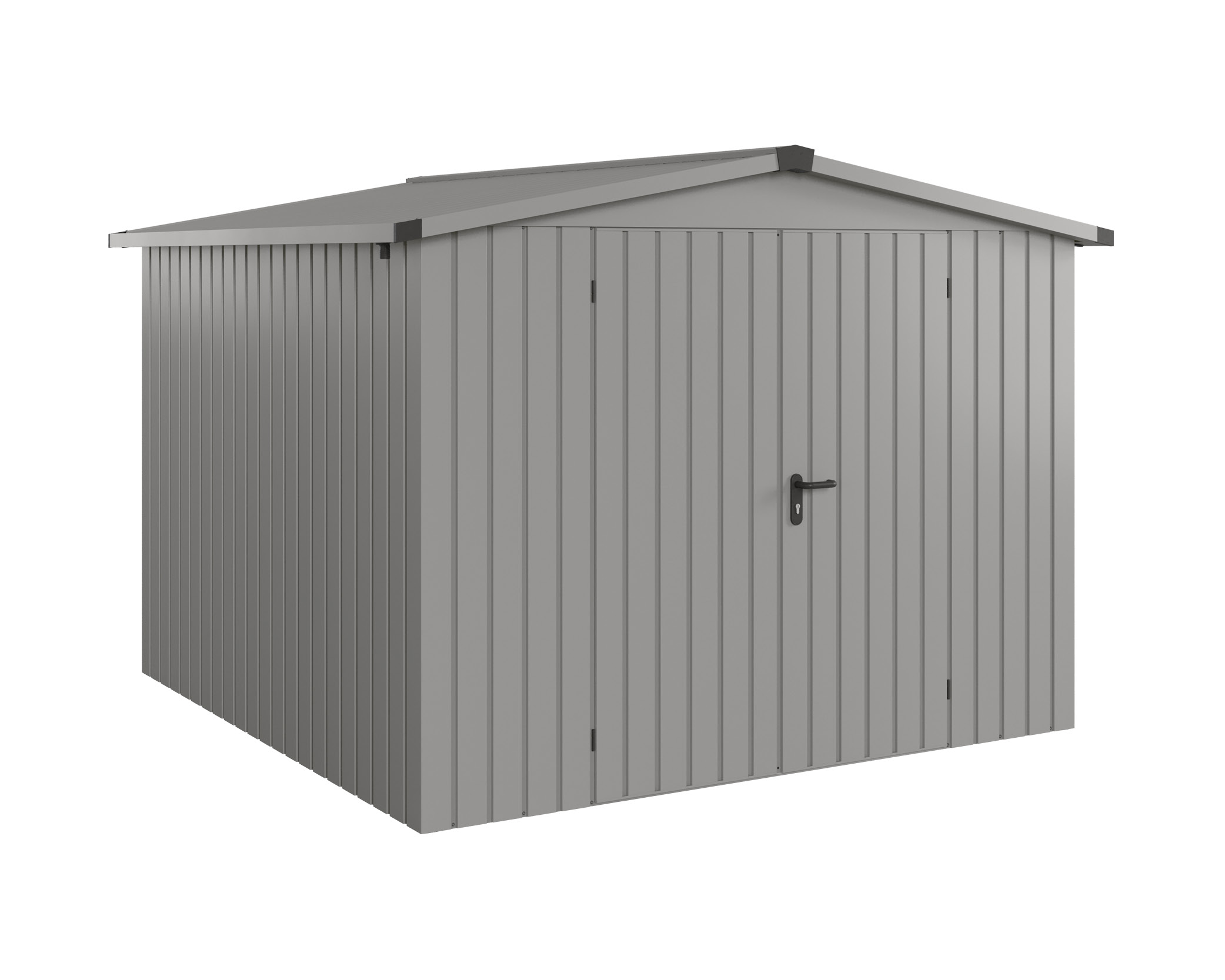 Hörmann Metall-Gerätehaus EcoStar EuroLine mit Satteldach B 262 x T 262 cm (ESD 10), Motiv Modern (mit schmalen Lamellen...