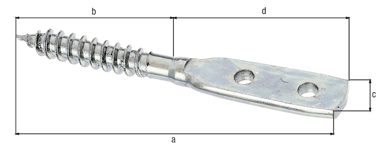 Alberts® Flechtzaunhalter, Blattschrauben-Form, galvanisch verzinkt dickschichtpassiviert, LxB 80x12 mm 213473