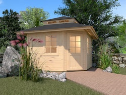 Weka 28 mm Gartenhaus 149 A 5-Eck mit Dachaufsatz