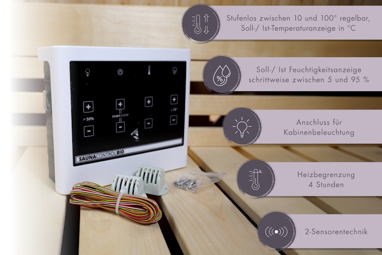 Karibu 11 kW Bio-Kombiofen Saunaofen anthrazit inkl. Steuergerät EASY weiß - Sparset