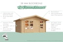 Karibu Woodfeeling Blockbohlenhaus Mittelwandhaus Lagor 1/2- 38 mm