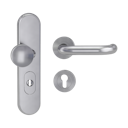 Vorschaubild Griffwerk TITANO Kombi SB_882 ES1 (S2) -Edelstahl matt Kombi-Schutzbeschlag -Knopf/Drücker -mit Griff ALESSIA PROF Schraubt. -EM -ZA, 72mm -TS 38-50