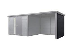Wolff Finnhaus Seiten-/Rückwand 23 Metall Felsgrau für Terrassenanbau Ulrik & Linnea