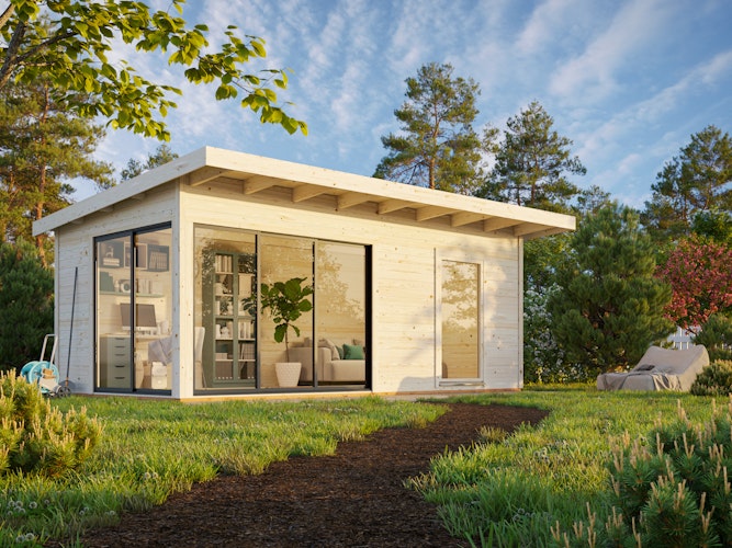 Palmako Gartenhaus Andrea 17,1 m² Slide Plus mit Isolierglas-Schiebetür - 44 mm