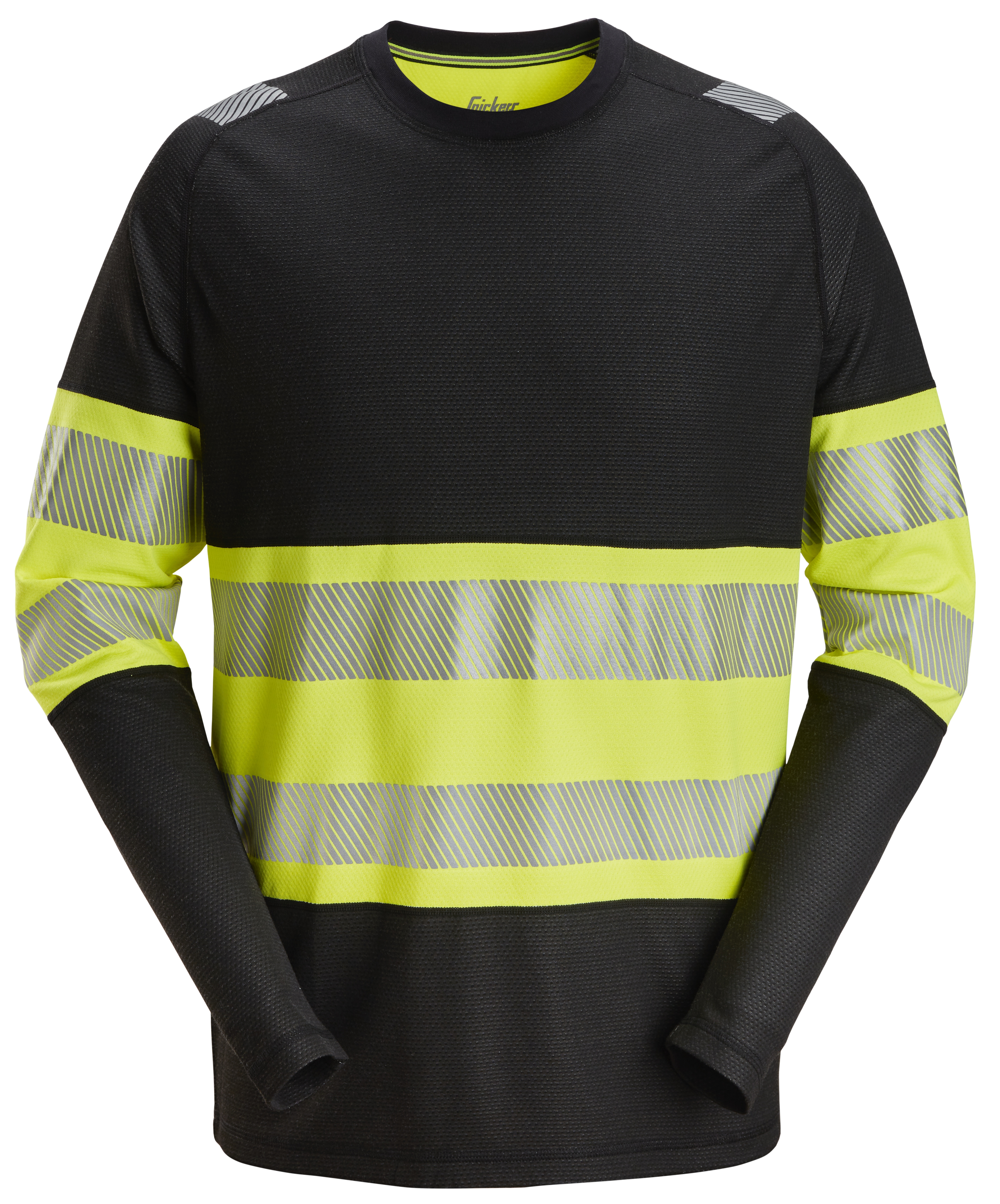 Snickers High-Vis-Langarm-Shirt Warnschutzklasse 1 9 schwarz-signalgelb