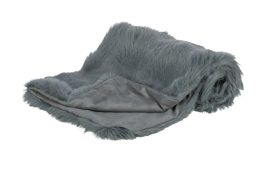 TRIXIE Decke Elli, Plüsch/Velours, 100 × 70 cm, dunkelgrau