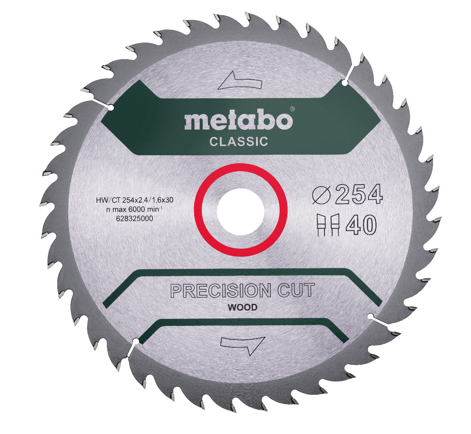 Thumbnail - Metabo Sägeblatt "precision cut wood - classic"254x2,4/1,6x30Z40 WZ 20°