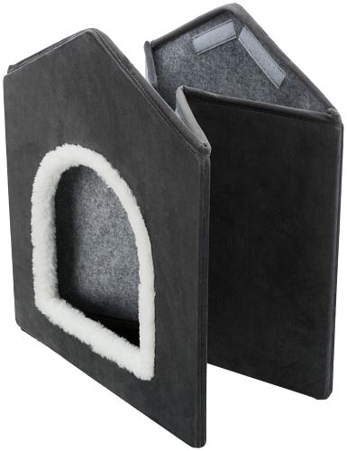 TRIXIE Höhle Livia, 38 × 41 × 44 cm, dunkelgrau/weiß