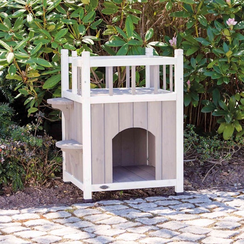 TRIXIE natura Cat's Home mit Balkon 45x45x65cm grau/weiß