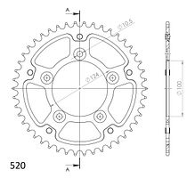 Supersprox Stealth-Kettenrad 520 44Z (Rot)