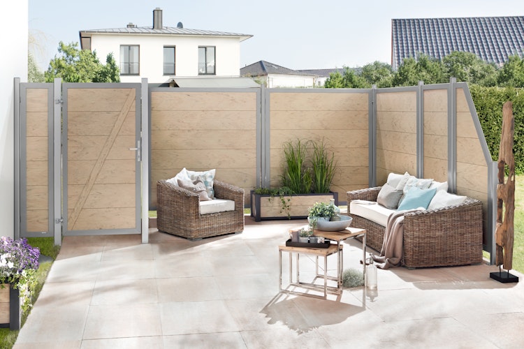 TraumGarten Design WPC Alu Rahmen Silber 1800 x 1800 mm