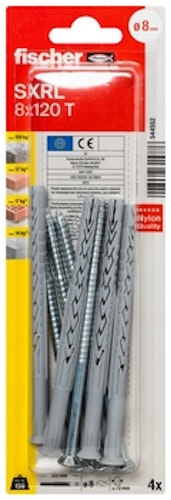 FISCHER Langschaftdübel SXRL 8x120 T K (4 Stück) 544552