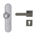 Vorschaubild Griffwerk TITANO Kombi SB_882 ES1 (S2) -Edelstahl matt Kombi-Schutzbeschlag -Knopf/Drücker -mit Griff AVUS - KGR -eckig -L -ZA, 72mm -TS 38-50