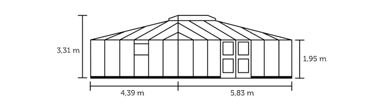 Juliana Gewächshaus Grand Oase anthrazit - 3 mm Sicherheitsglas - 25,6 m²
