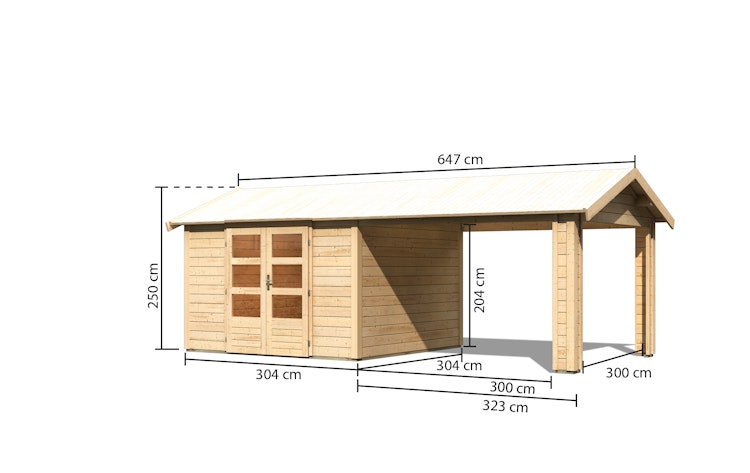 Karibu Premium Gartenhaus Theres 7 - 28 mm