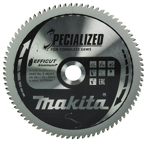 Makita Sägeblatt 260x1,5x30, 81Z EFFICUT E-06323