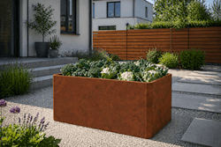 Premium Hochbeet aus Cortenstahl mit Rostpatina 160 x 80 x 75 cm