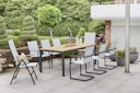 Diamond Garden Tisch RAVENNA, Edelstahl Dunkelgrau / Recycled Teak