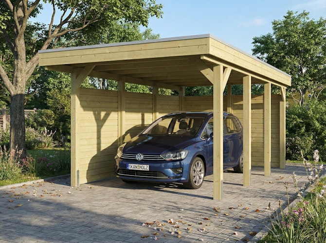 Skan Holz Carport Friesland 320x555 cm inkl. Seiten- und Rückwand Set A