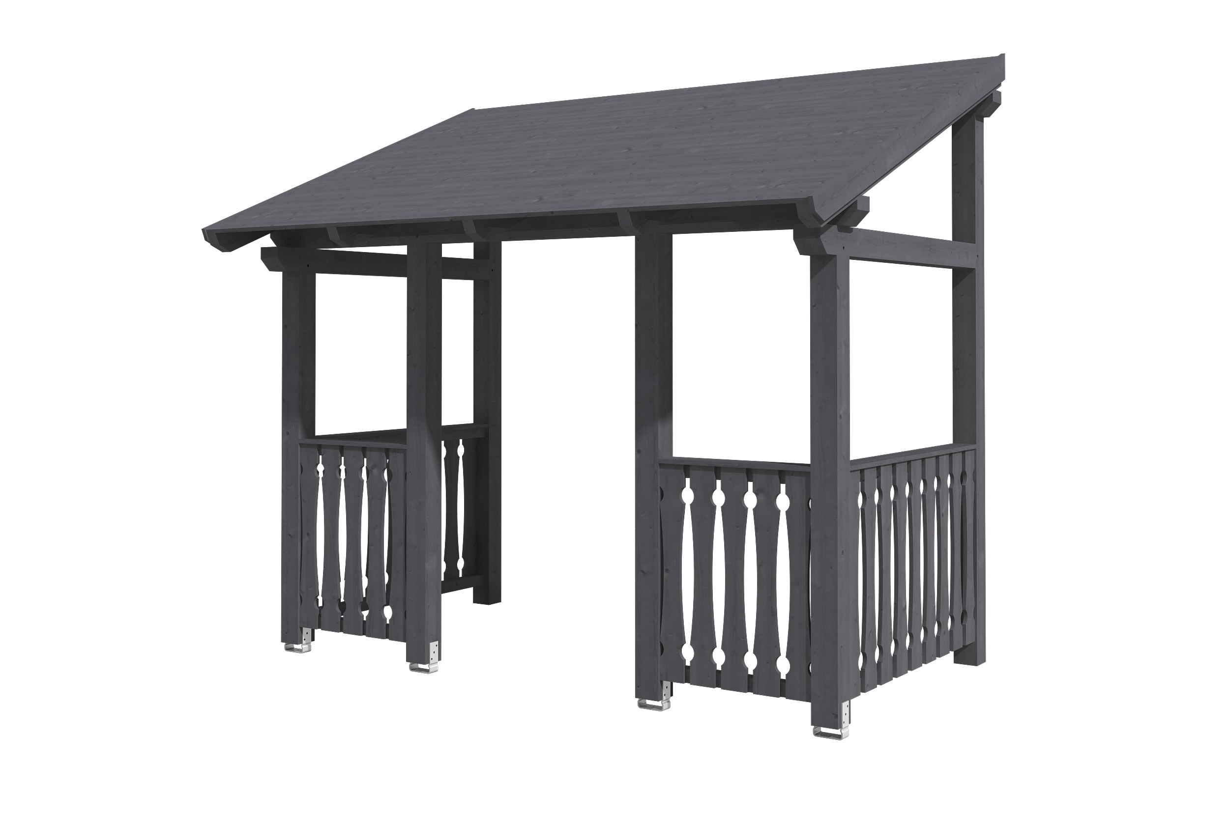 Skan Holz Pultdach Vordach Paderborn-Typ 8-grau