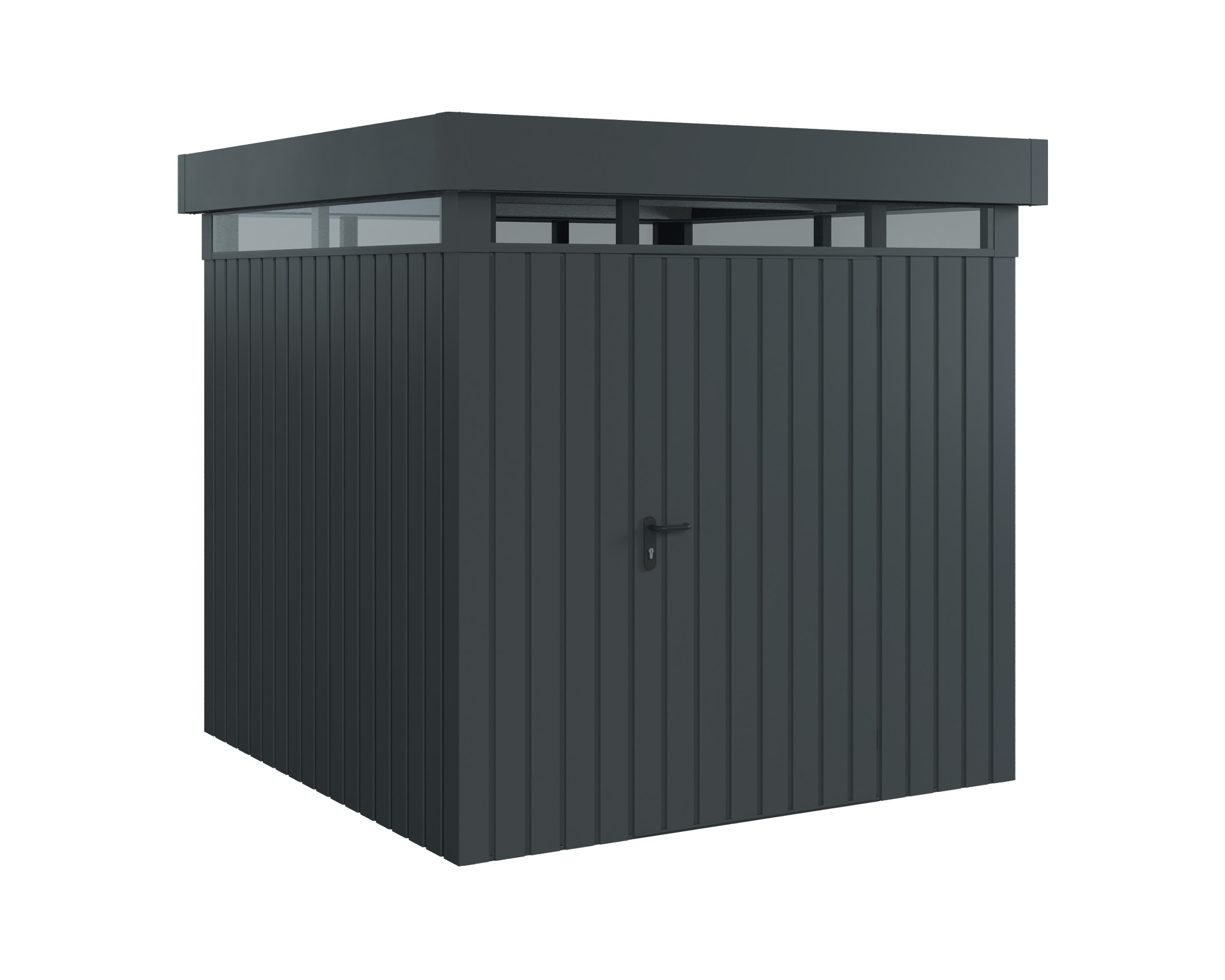 Hörmann Metall-Gerätehaus EcoStar EuroLine EFD mit Flachdach B 214 x T 214 cm (EFD 5) mit Lichtband, Motiv Modern (mit s...