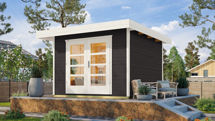 Weka 28 mm Designhaus 126+ mit extra hoher Tür - 28 mm